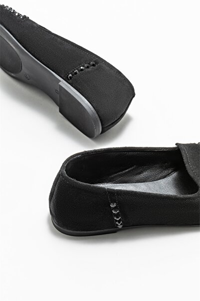 Elle Shoes Siyah Deri Kadın Loafer