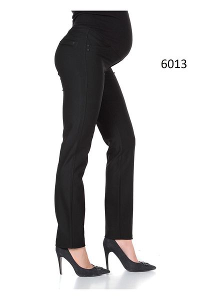 BUSA Pregnant Ribbed Gabardine Trousers Black