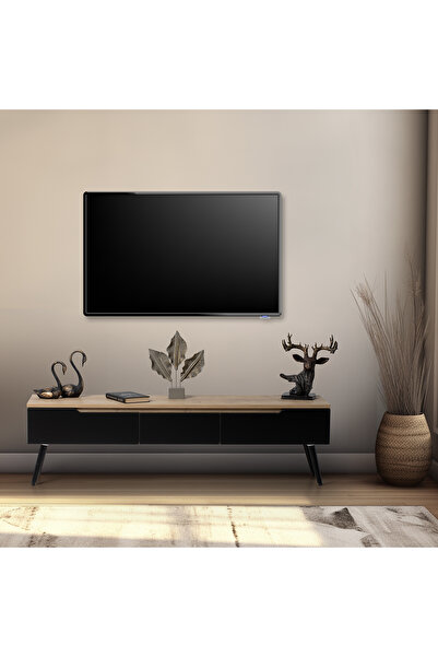 FLORADESİGN Flora Mass Dekoratif Tv Ünitesi 150 Cm (MEŞE-SİYAH)