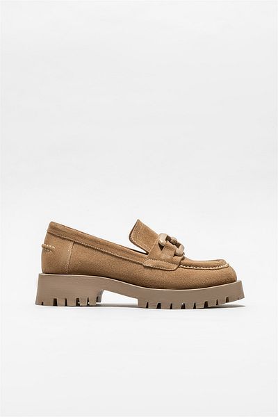 Elle Shoes Natural Leather Women's Loafer