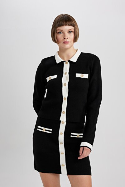 DeFacto A-line Buttoned Knitwear Mini Skirt B4500ax23au