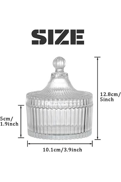 Porselen Diyarı Glass Sugar Bowl with Cut Lid