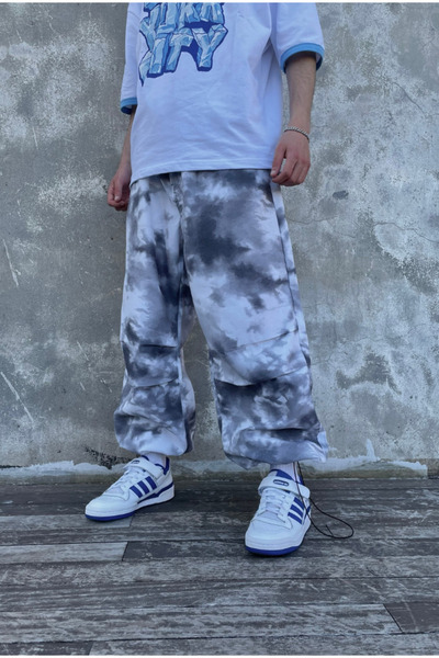 serline Gray Batik Adjustable Legs Trousers