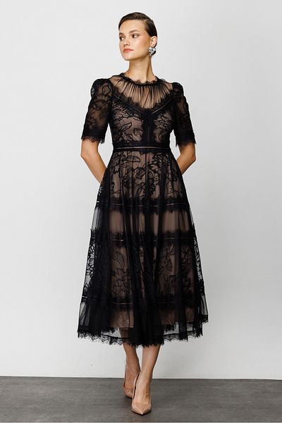 Nefeli Rochie neagra din dantela