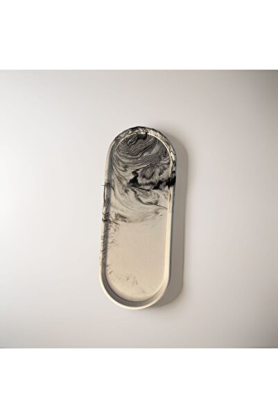 ÇAKRA Διακοσμητικός δίσκος Πιάτο κοσμήματος με μαρμάρινο σχέδιο