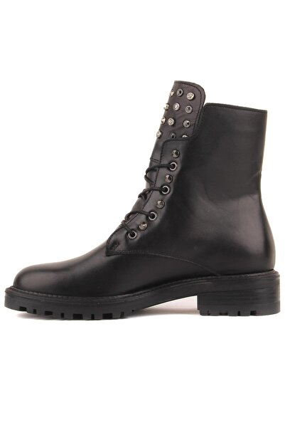 SailLakers - Black Leather Women's Boots 105-5025-10117