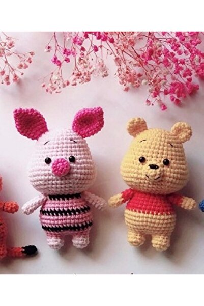 designbyoykum winnie the pooh+ piglet örgü uyku arkadaşı