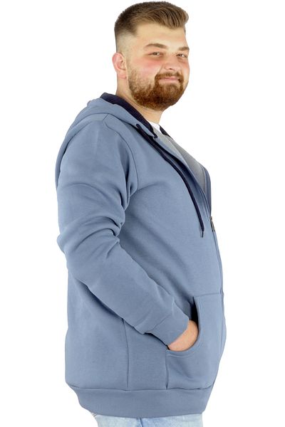 ModeXL Ανδρικό φερμουάρ με κουκούλα ιδρώτα XL - You Earn 22521 Blue