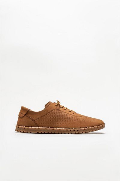 Elle Shoes Tan Leather Men's Casual Shoes