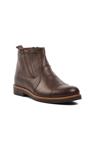 AYAKMOD 1311 Brown Genuine Leather Men's Boots with Fur Inside