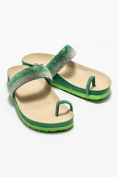 Elle Shoes Green Women's Flip Flops