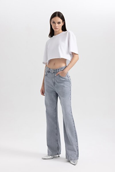 DeFacto Dlouhé 100% bavlněné kalhoty Jean Dlouhé z 90. let