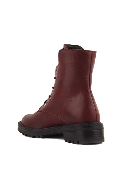 SailLakers - Bordo Deri Kadın Bot 105-5025-10117