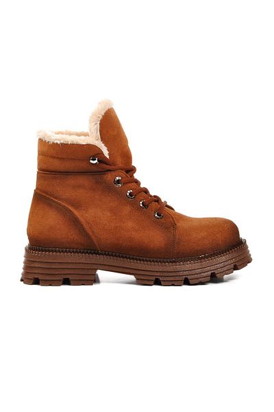 AYAKMOD 354122   Γυναικείες μπότες Tan Suede Furry