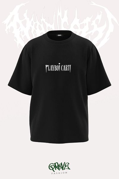 Grove Fashion Tricou oversize unisex cu imprimeu Playboi Carti Shine față și spate