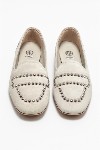 Elle Shoes Bej Deri Kadın Loafer