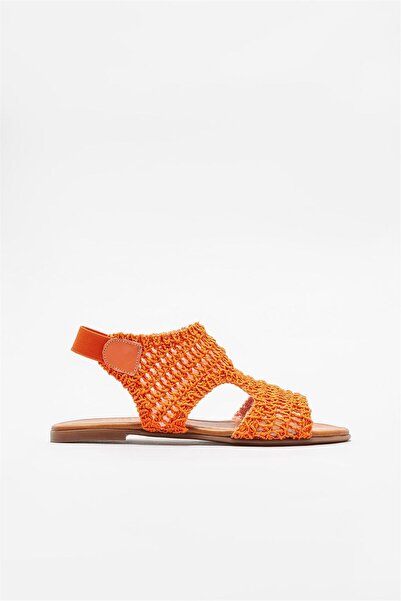 Elle Shoes Orange Women's Flat Sandals