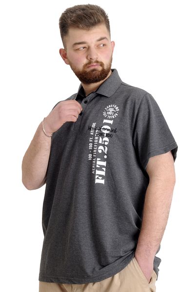 ModeXL Mode Xl Ανδρικό T-shirt Polo Piece Flt 23329 Antramelange