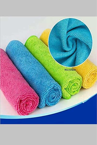 TBYSHOP 30x30 سم 4 قطع من الألياف الدقيقة غير المميزة للتجفيف والتنظيف، قماش ...