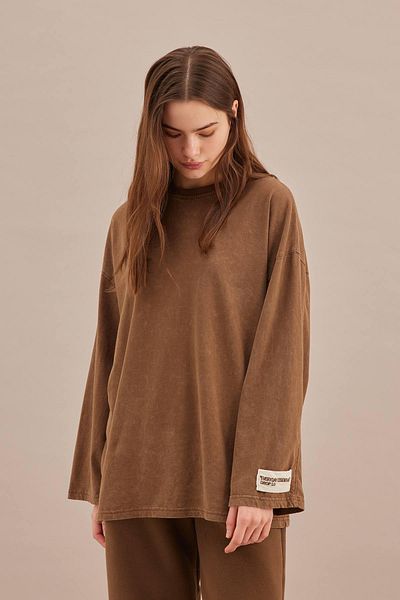 Manuka Oversize-Sweatshirt mit verblasstem Effekt in Braun