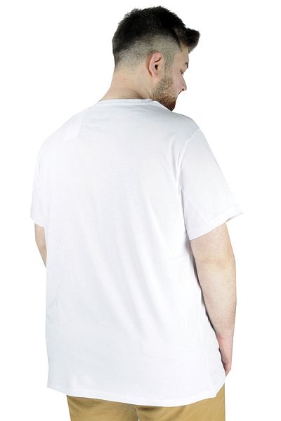 ModeXL Λευκό Bis Collar End Zone 22105 - Ανδρικό μπλουζάκι μεγάλου μεγέθους Mode XL