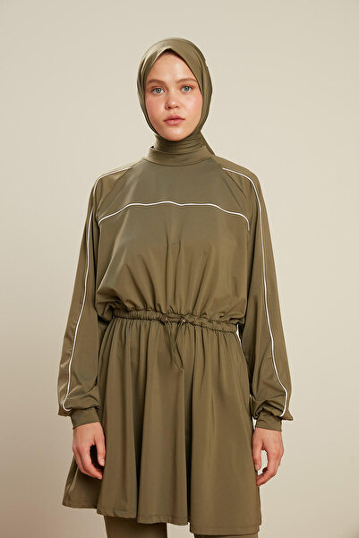 Manuka 3 részes fürdőruha szett csövek részlettel, khaki