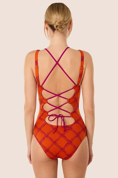 AYYILDIZ 3113 Orange Swimsuit
