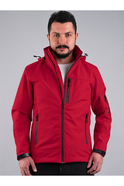 ERY İş Güvenliği Men's Sports Coat Softshell Outdoor Water and Windproof Jacket 3 Pockets