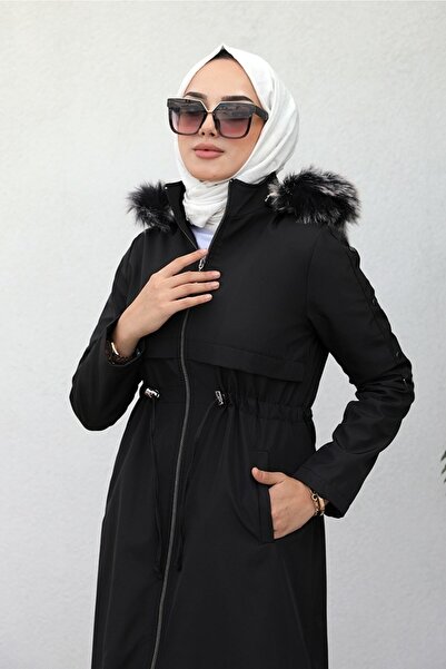 POLANGEL Εποχιακό παλτό & παλτό με μαύρη γούνα