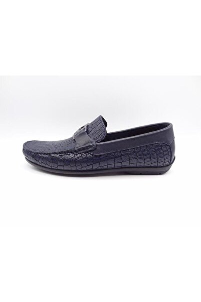 King Shoes 4013 حذاء رجالي صيفي باللون الأزرق الداكن