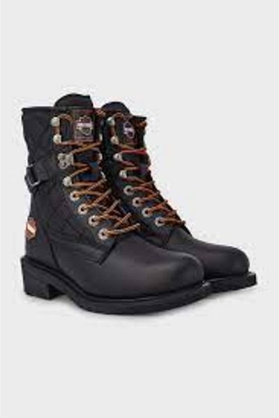Harley Davidson 025G 100078   Harley-Davidson New Worker Γυναικείες Μπότες ΜΑΥΡΟ // ΛΑΔΙ ΔΕΡΜΑ