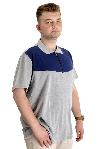 ModeXL Ανδρικό μπλουζάκι Mode XL Plus Size Polo FRAGMENTED 23325 Grimelanj