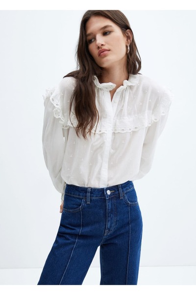 MANGO Woman Bluza cu detaliu de broderie