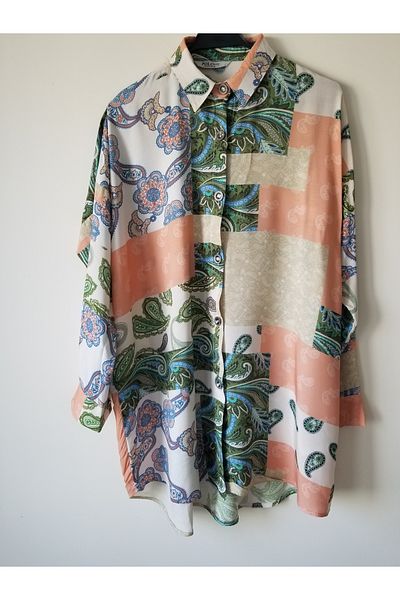 Lux Home Istanbul Shawl Pattern Viscose Tunic - Blue