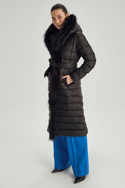 Womania Full Length Furry Hooded Coat 18282 Milano