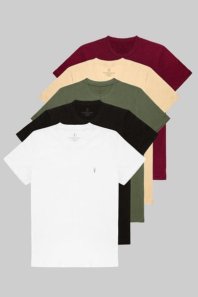 COMBİNE MİCHAİL Standard Mold Basic 5 Pack T-shirt 1000