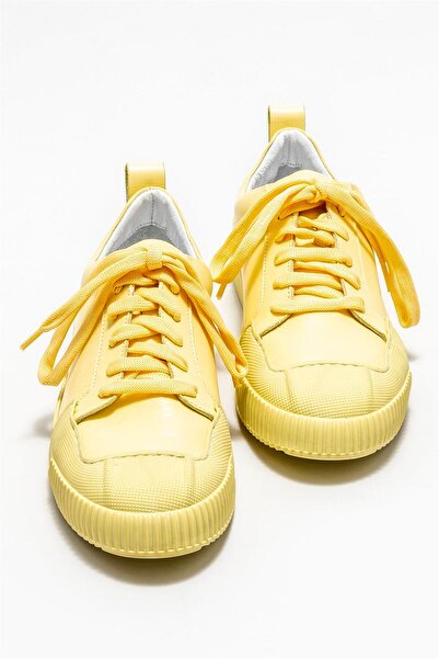 Elle Shoes Yellow Leather Women's Sports Shoes