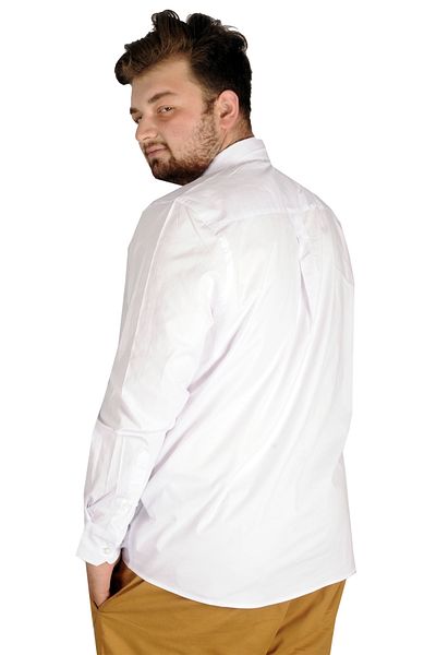 ModeXL Ανδρικό πουκάμισο Lycra Classic μεγάλου μεγέθους - Mode XL 20351 Λευκό