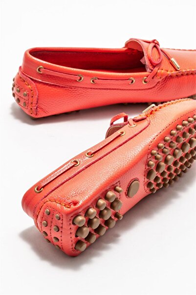 Elle Shoes Red Leather Casual Shoes