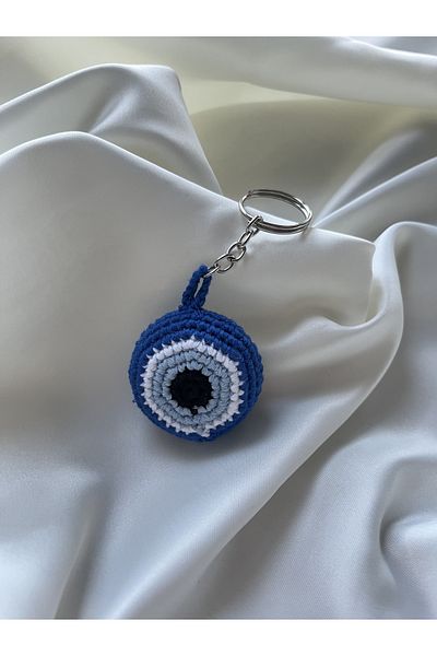 Pure Amigurumi Evil Eye Bead Keychain
