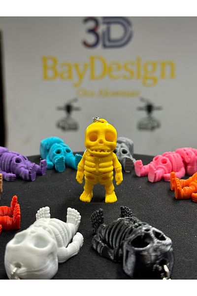 3dbaydesign MOVABLE MINI SKELETON KEYCHAIN (yellow)