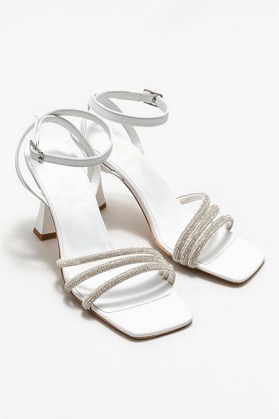 Elle Shoes White Women's Heeled Sandals