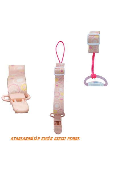 i lin baby Pink Adjustable Pacifier Strap, Pacifier Strap, Light and Length Adjustable for Babies 1pc