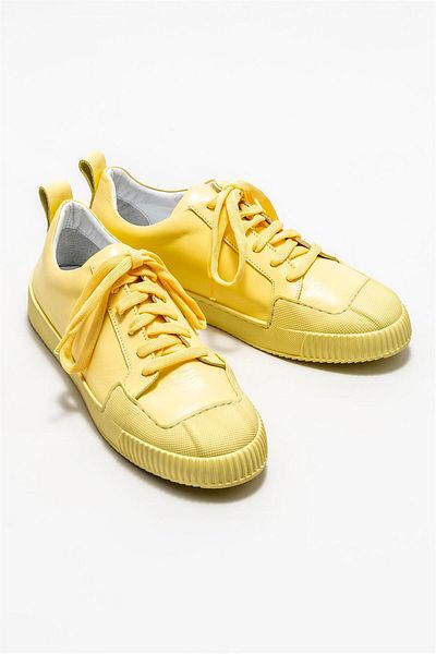 Elle Shoes Yellow Leather Women's Sports Shoes