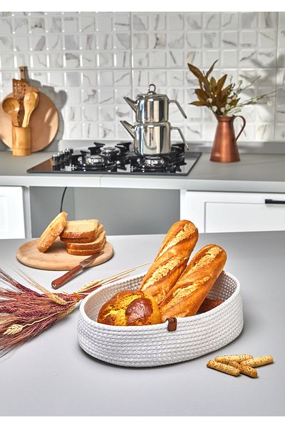 MS Glassware Sofram Jute Διακοσμητικό Καλάθι Ψωμιού - Organizer