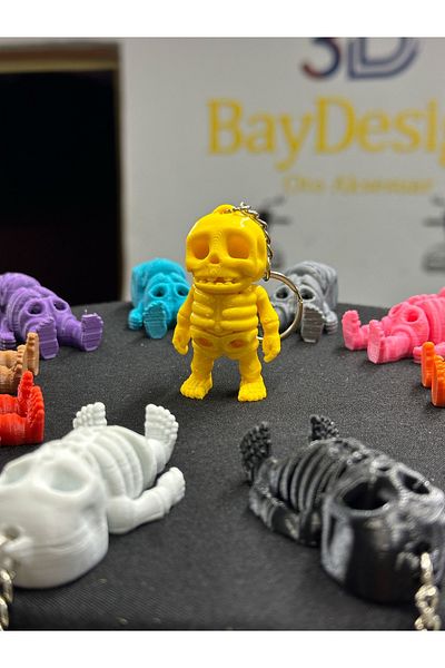 3dbaydesign MOVABLE MINI SKELETON KEYCHAIN (yellow)