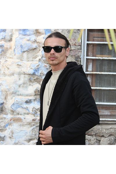 Fifty Color Μπουφάν πόντσο με κουκούλα 3 νημάτων με βελούδινη εσωτερική λεπτομέρεια