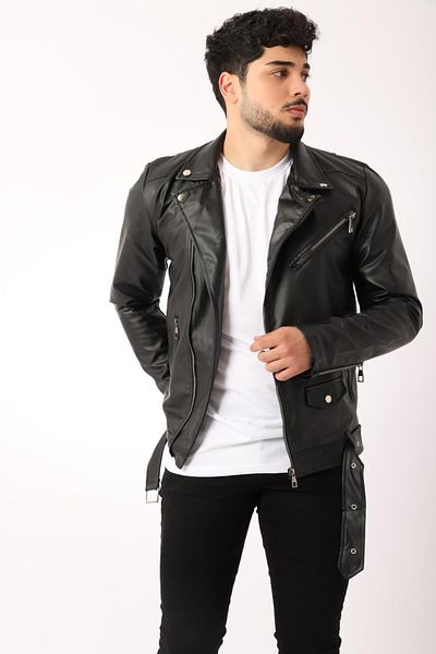 Stilkombin Μπουφάν North Waist Belted Faux Leather Jacket Bl 1261-50268