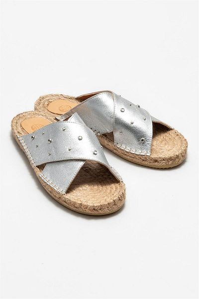 Elle Shoes Lame Leather Women's Espadrilles