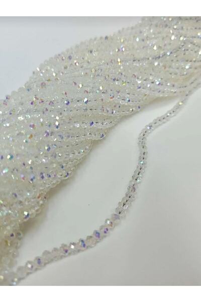 HASAN ERDOĞAN 10 șuvițe de mărgele de cristal Janjan alb 4 mm